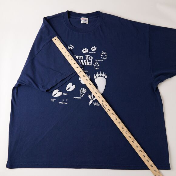 Vtg Hanes T-Shirt Men's 3XL Animal Tracks Hiking Hiker Nature Wildlife Gorpcore - Picture 5 of 10